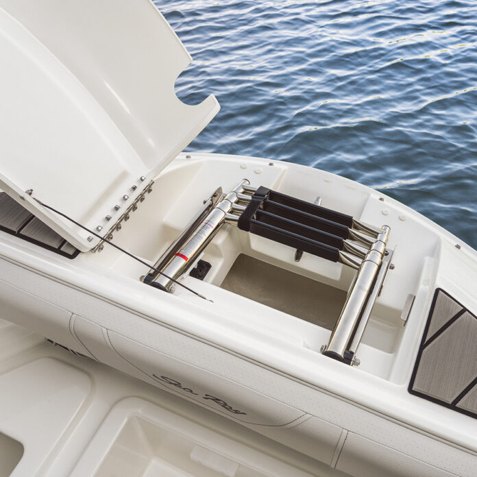 SDX 230 Surf bow compartment with ladder